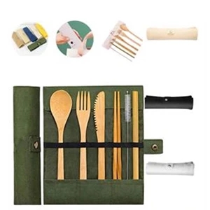 Bamboo Travel Tableware Set With Carrying Case