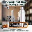 10-Piece Bar Tool Cocktail Shaker Set With Bamboo Stand | https://www.bestnamebadges.com
