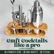 10-Piece Bar Tool Cocktail Shaker Set With Bamboo Stand | https://www.bestnamebadges.com