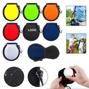 Golf Ball Washer Bag With Plastic Clip