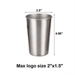 16oz Stainless Steel Pint Cup | https://www.bestnamebadges.com