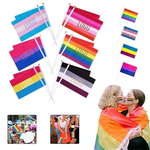 Mini Handheld Rainbow Pride Flag
