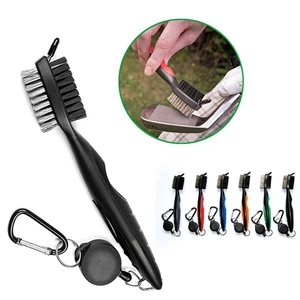 Golf Club Brush Groove Cleaner With Carabiner
