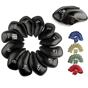 12Pcs Leather Golf Iron Head Covers Set