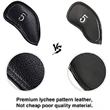 12Pcs Leather Golf Iron Head Covers Set | https://www.bestnamebadges.com