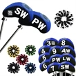 Golf Club Iron Head Covers 12Pcs Set With Top Window | https://www.bestnamebadges.com