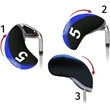 Golf Club Iron Head Covers 12Pcs Set With Top Window | https://www.bestnamebadges.com