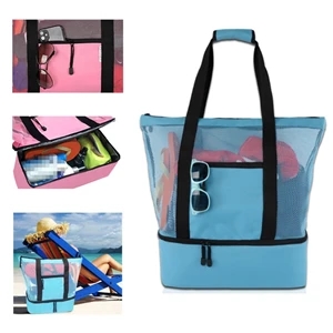 Mesh Tote Bag with Cooler Insulated