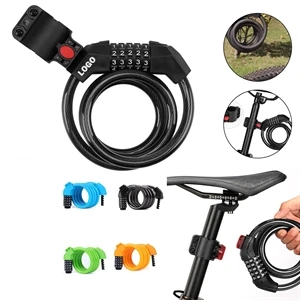 5 Digit Resettable Combination Coiling Bike Lock Cable