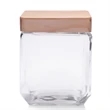 41 oz. Candy Jars Square Glass with Wooden Lid | https://www.bestnamebadges.com