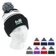 Two-Tone Knit Pom Beanie With Cuff | https://www.bestnamebadges.com