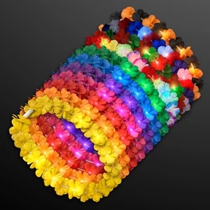 LED Hawaiian Flower Lei Party Necklaces