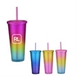 24 Oz Double Wall Colorful Plastic Tumblers With Lids | https://www.bestnamebadges.com