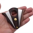 Wood Stainless Steel Cigar Cutter With Lock System | https://www.bestnamebadges.com