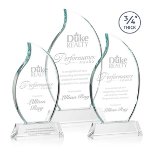 Croydon Flame Award on Newhaven Base - Clear | https://www.bestnamebadges.com