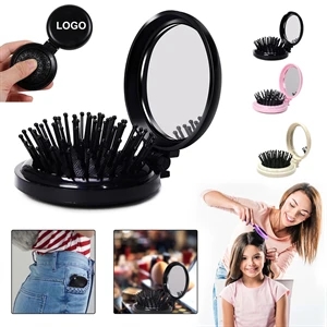Folding Mini Pocket Mirror Hair Comb