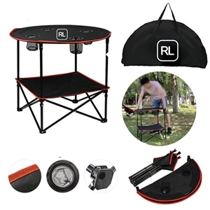 Portable Camping Table With 4 Cup Holders