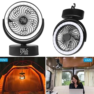 Portable Camping Fan With Led Lantern