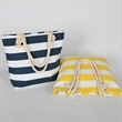 Striped Canvas Beach Tote Bag With Zipper | https://www.bestnamebadges.com