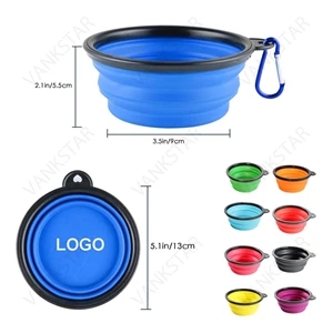 Silicone Collapsible Pet Bowl With Carabiner | https://www.bestnamebadges.com
