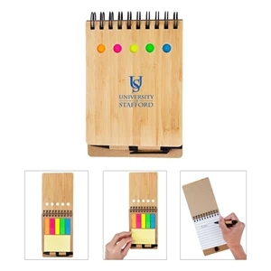 Ridgecrest 3-in-1 Bamboo Jotter w/Pen | https://www.bestnamebadges.com