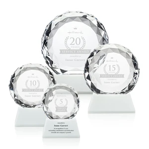 Seville Award on Entwhistle Base - White | https://www.bestnamebadges.com