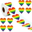 Lgbt Rainbow Heart Stickers | https://www.bestnamebadges.com
