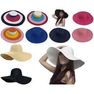 Womens Sun Wide Brim Upf 50 Summer Straw Hat