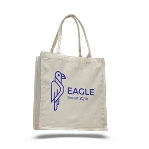 Fancy Cotton Shopper Bag w/ Gusset (15 x 16 x 6)