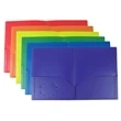 Poly 2 Pocket Presentation Folders 3 Prongs Assorted Colors | https://www.bestnamebadges.com