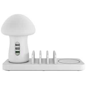Charging Dock Stations With Mushroom Desk Lamp | https://www.bestnamebadges.com