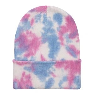 Tie-Dye Knit Beanie | https://www.bestnamebadges.com