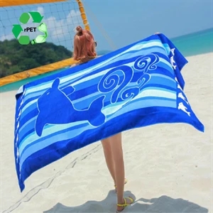 Eco-friendly Sublimated Microfiber Sand Proof Beach Towel | https://www.bestnamebadges.com