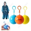 Disposable Raincoat Poncho Ball With Keychain | https://www.bestnamebadges.com
