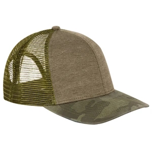 Dri Duck Pique Camo Trucker Cap | https://www.bestnamebadges.com
