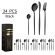 24 Piece Golden Plated Stainless Steel Flatware Set | https://www.bestnamebadges.com