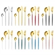 24 Piece Golden Plated Stainless Steel Flatware Set | https://www.bestnamebadges.com