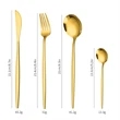 24 Piece Golden Plated Stainless Steel Flatware Set | https://www.bestnamebadges.com