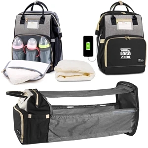 3 Insulated Bottle Warmer Diaper Bag With Usb Charge Port