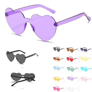 Heart Shape Sunglasses Rimless Transparent