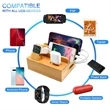 Bamboo Charging Station For Multi Device | https://www.bestnamebadges.com