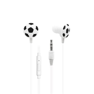 Soccer Style Wired Earbuds w/ Custom Imprint | https://www.bestnamebadges.com