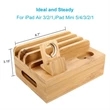 Bamboo Charging Station For Multi Device | https://www.bestnamebadges.com