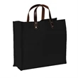 Cotton Canvas Tote Bag With Leather Handles (15 x 13 x 5) | https://www.bestnamebadges.com