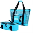 Large Mesh Beach Tote Bag With Cooler Bottom | https://www.bestnamebadges.com