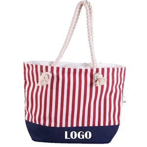 Striped Stitching Canvas Bag | https://www.bestnamebadges.com