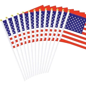 American Handheld Flags With Plastic Stick | https://www.bestnamebadges.com