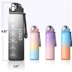 32Oz Fitness Water Bottle With Time Marker And Straw | https://www.bestnamebadges.com