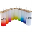 25Oz Gradient Frosted Mason Cup With Straw | https://www.bestnamebadges.com