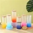 25Oz Gradient Frosted Mason Cup With Straw | https://www.bestnamebadges.com